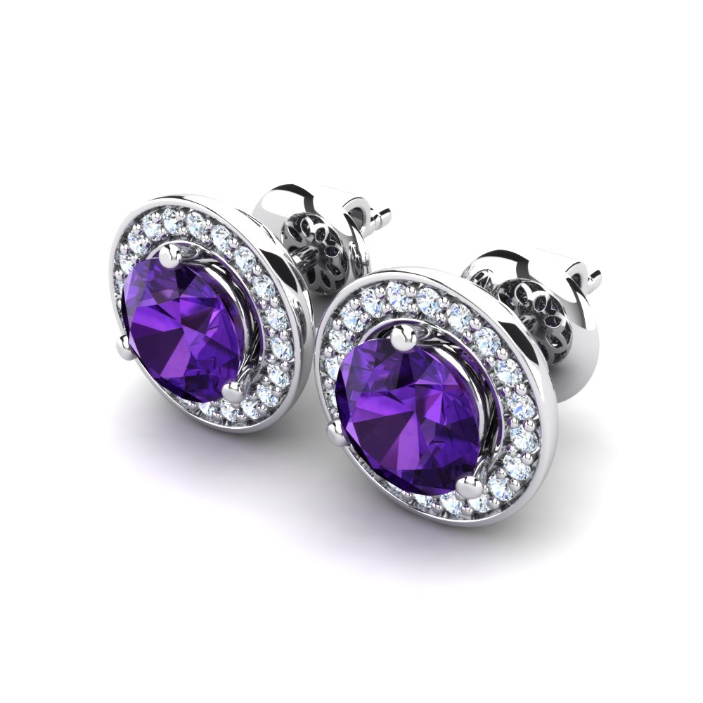 950 Palladium Amethyst Women's Earring Carly