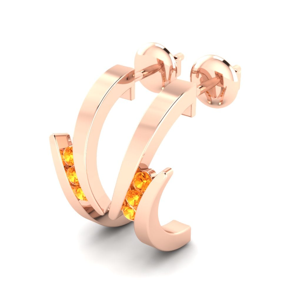 14K Rood Goud Citrien Dames Oorbellen Cordelia