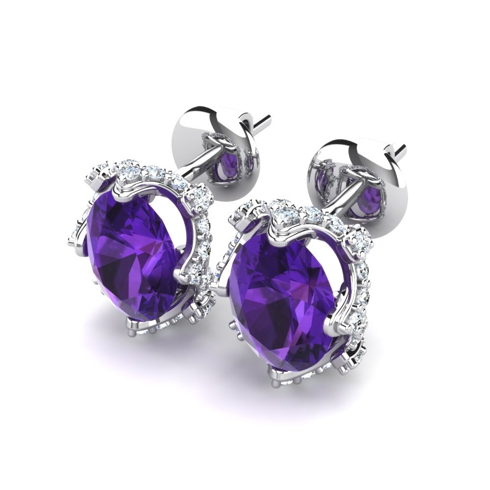 950 Palladium Amethyst Women's Earring Stacy