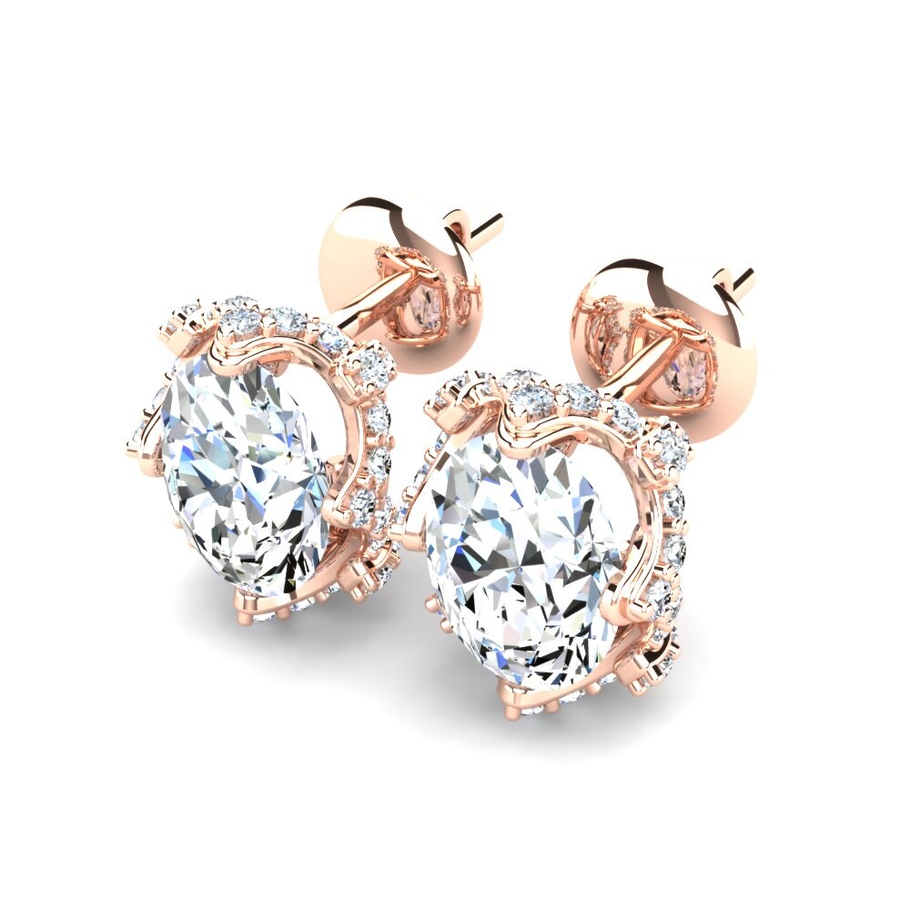 14ct Rose Gold Zirconia Women's Earring Stacy