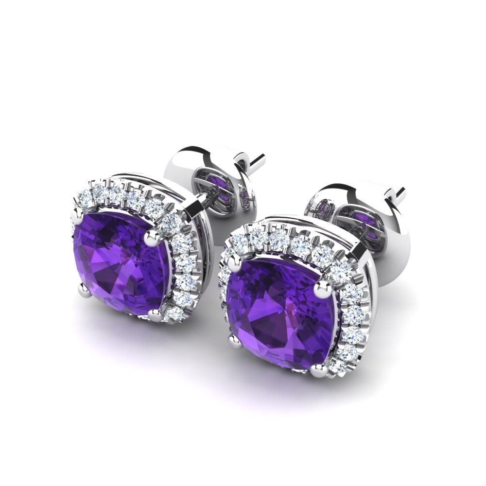950 Palladium Amethyst Women's Earring Nicky