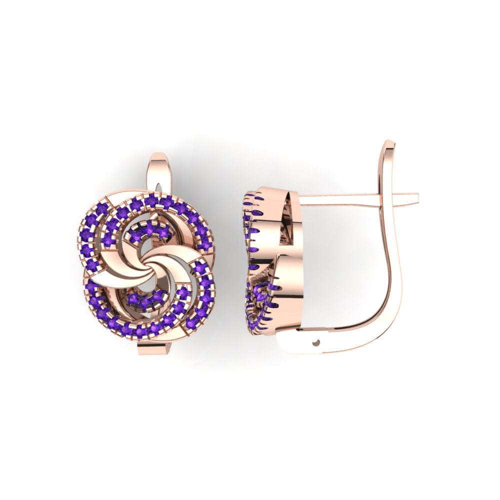18ct Rose Gold Amethyst Women's Earring Jasmine