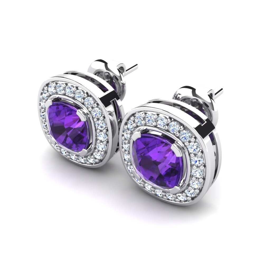 950 Palladium Amethyst Women's Earring Carmen