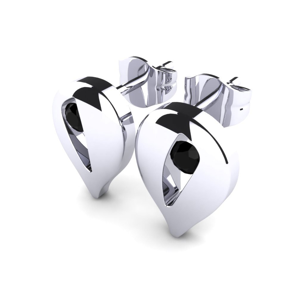 950 Palladium Black Sapphire Earring Lulwa