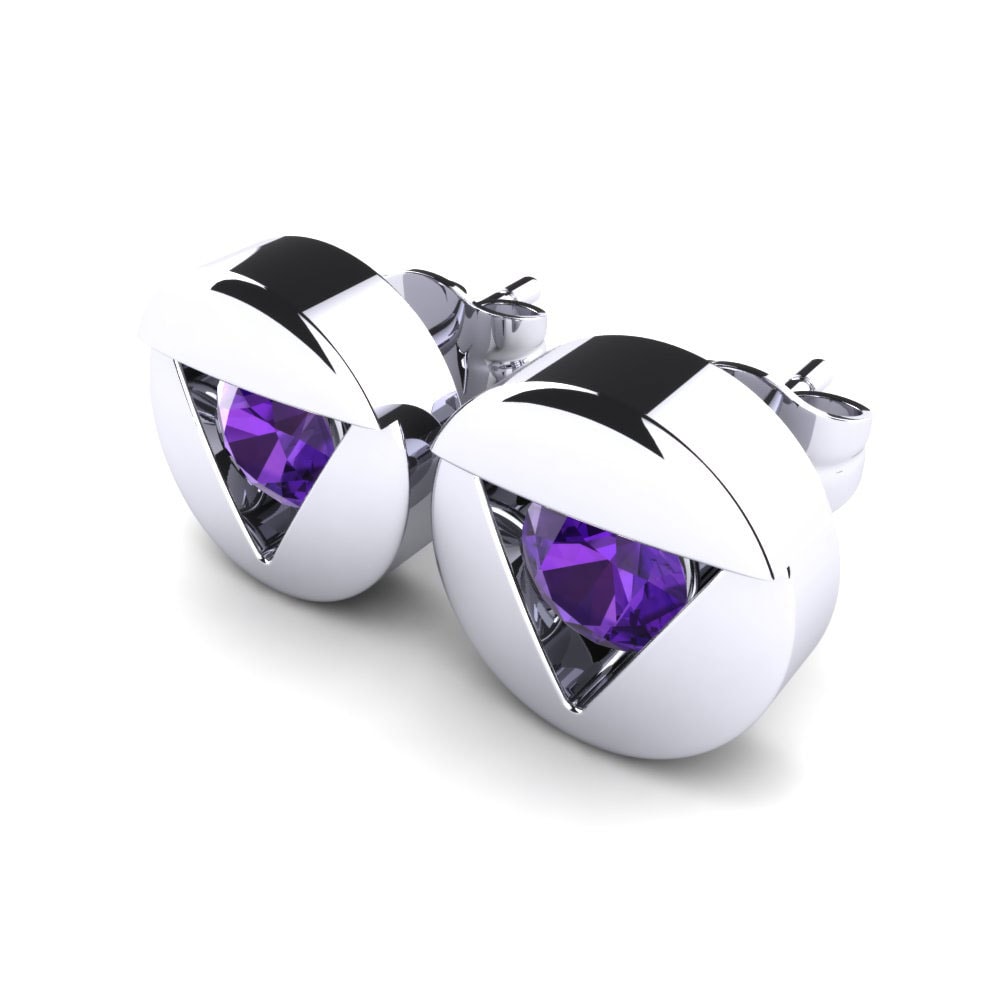 950 Palladium Amethyst Women's Earring Lisso
