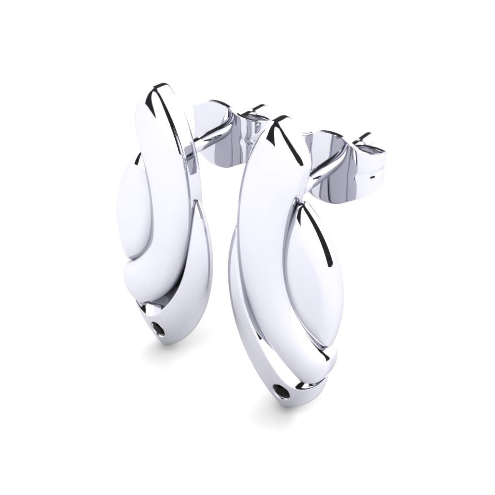 950 Palladium Black Sapphire Earring Lucca