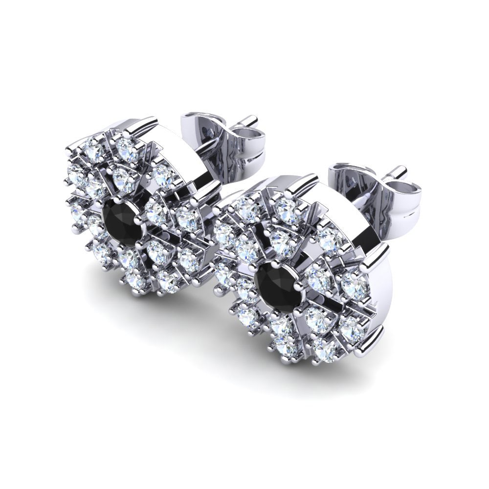 950 Palladium Black Sapphire Earring Pomana
