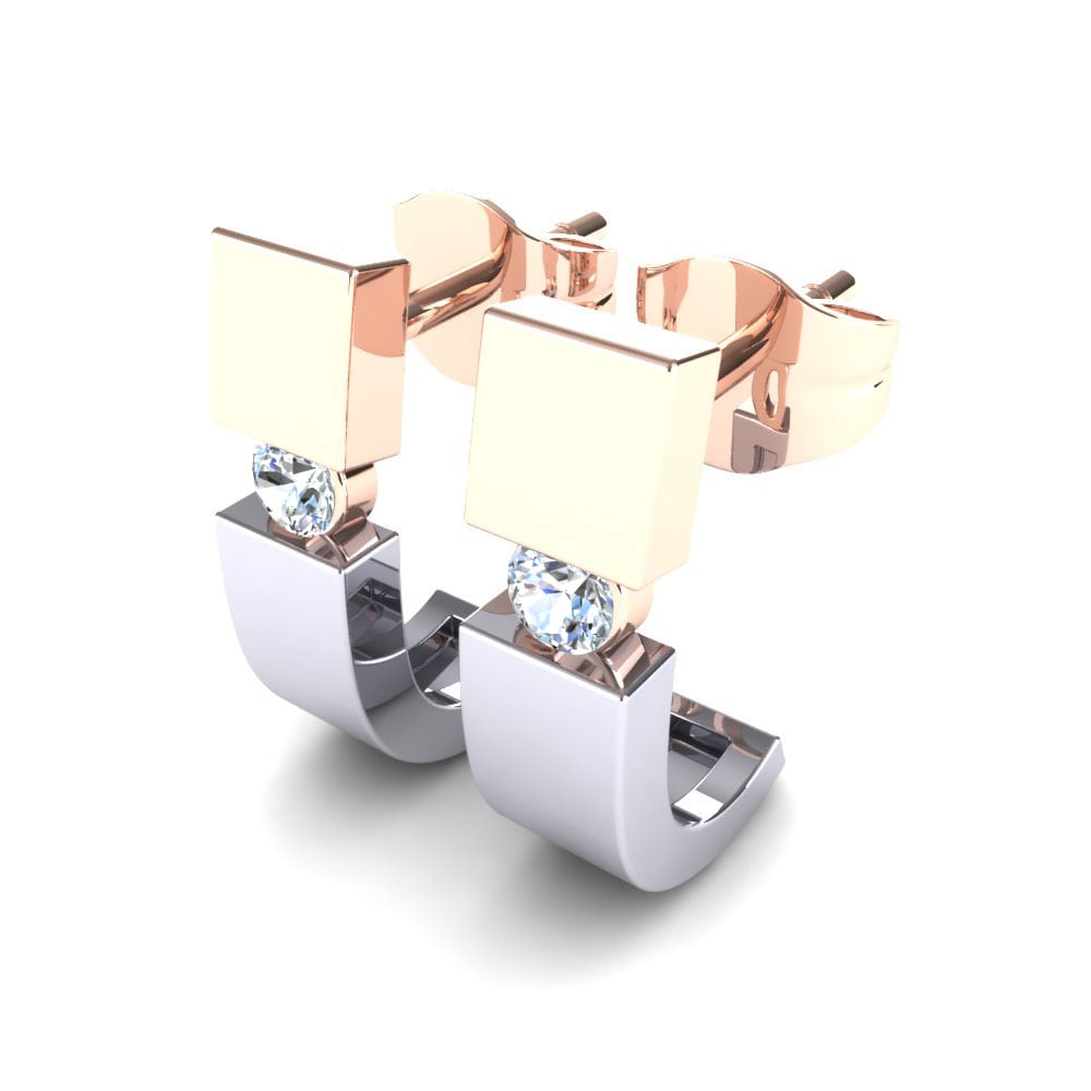Oro Rosso & Bianco 375 Diamante Orecchino da donna Tansy