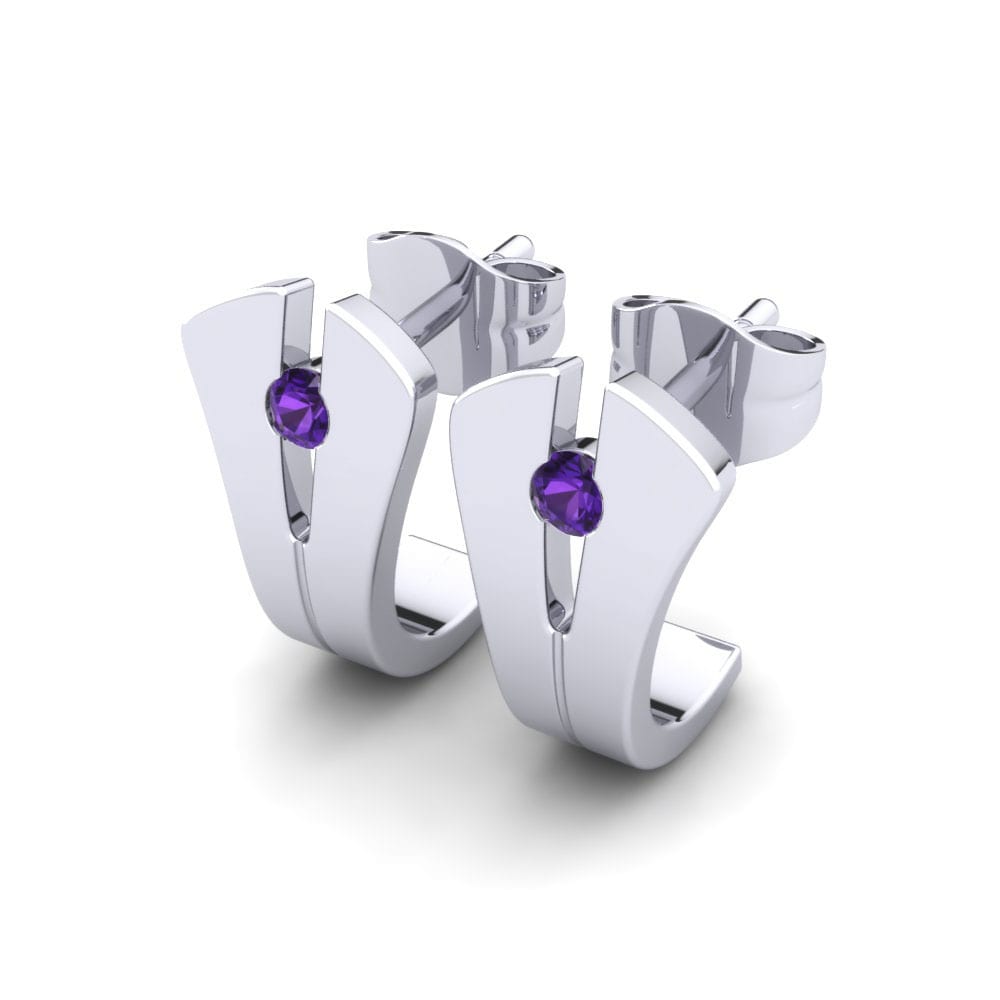 950 Palladium Amethyst Women's Earring Benita