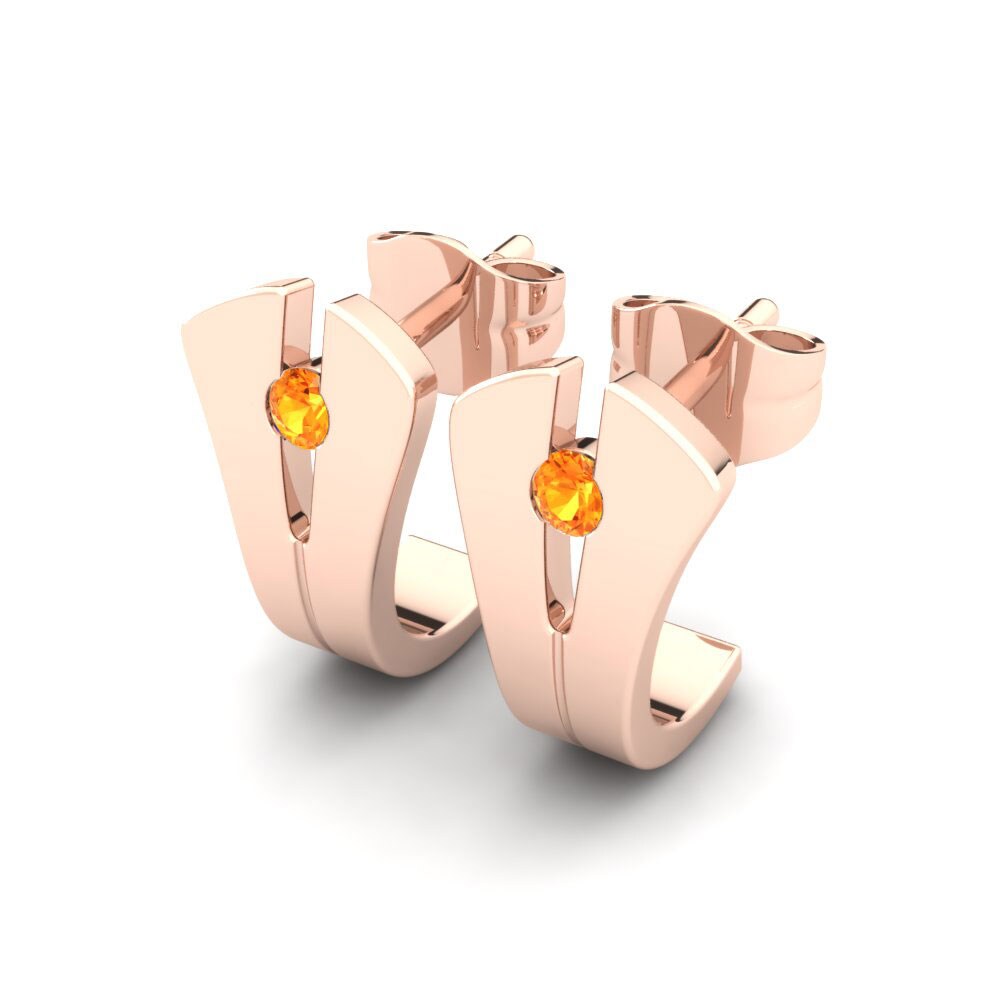 14K Rood Goud Citrien Dames Oorbellen Benita