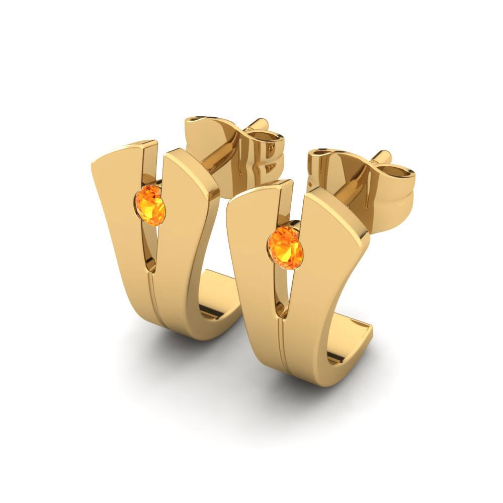 18k Oro Amarillo Citrino Pendiente de mujer Benita