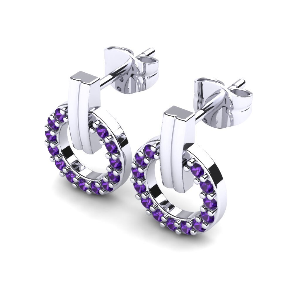 950 Palladium Amethyst Women's Earring Trella