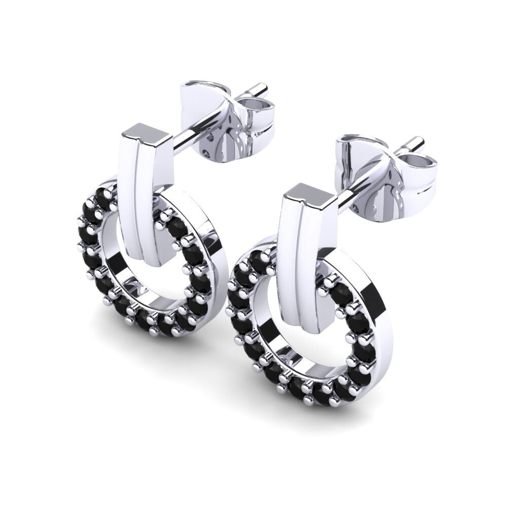 950 Palladium Black Sapphire Earring Trella