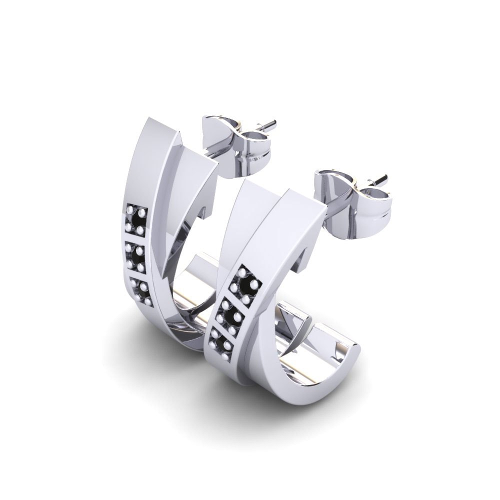 950 Palladium Black Sapphire Earring Bentley