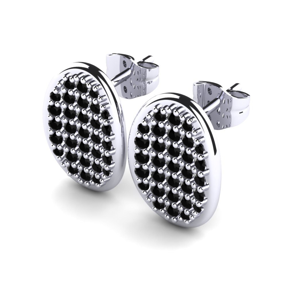 950 Palladium Black Sapphire Earring Fionce