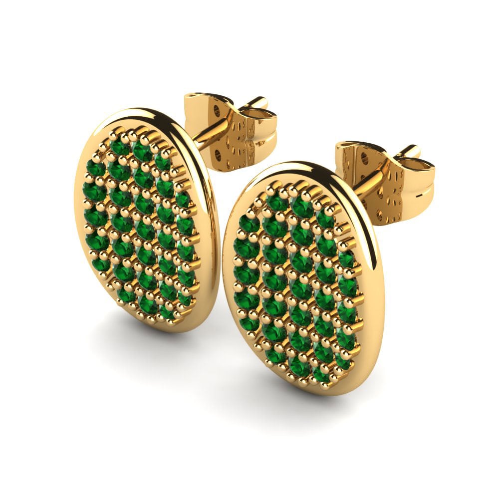 Oro Giallo 750 Zircone Verde Orecchino da donna Fionce