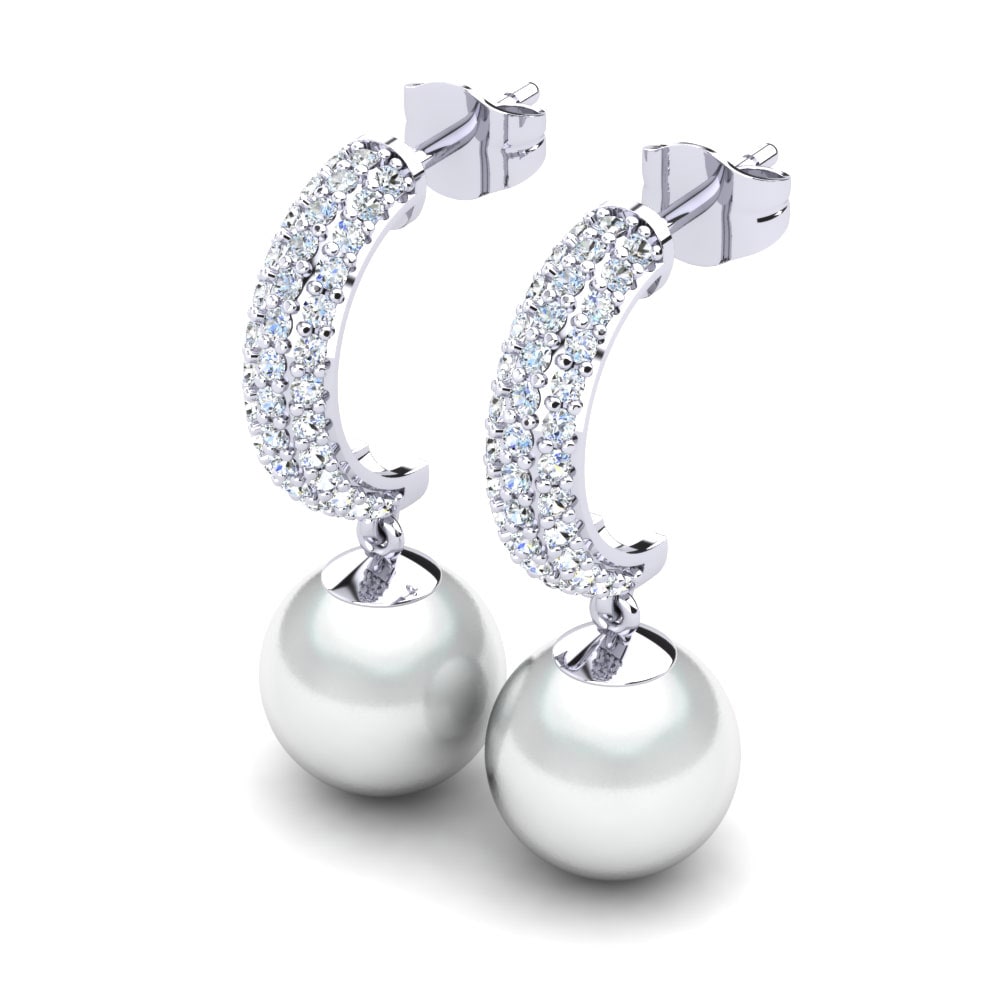 950 Palladium Moissanite Women's Earring Avery Ø10 mm