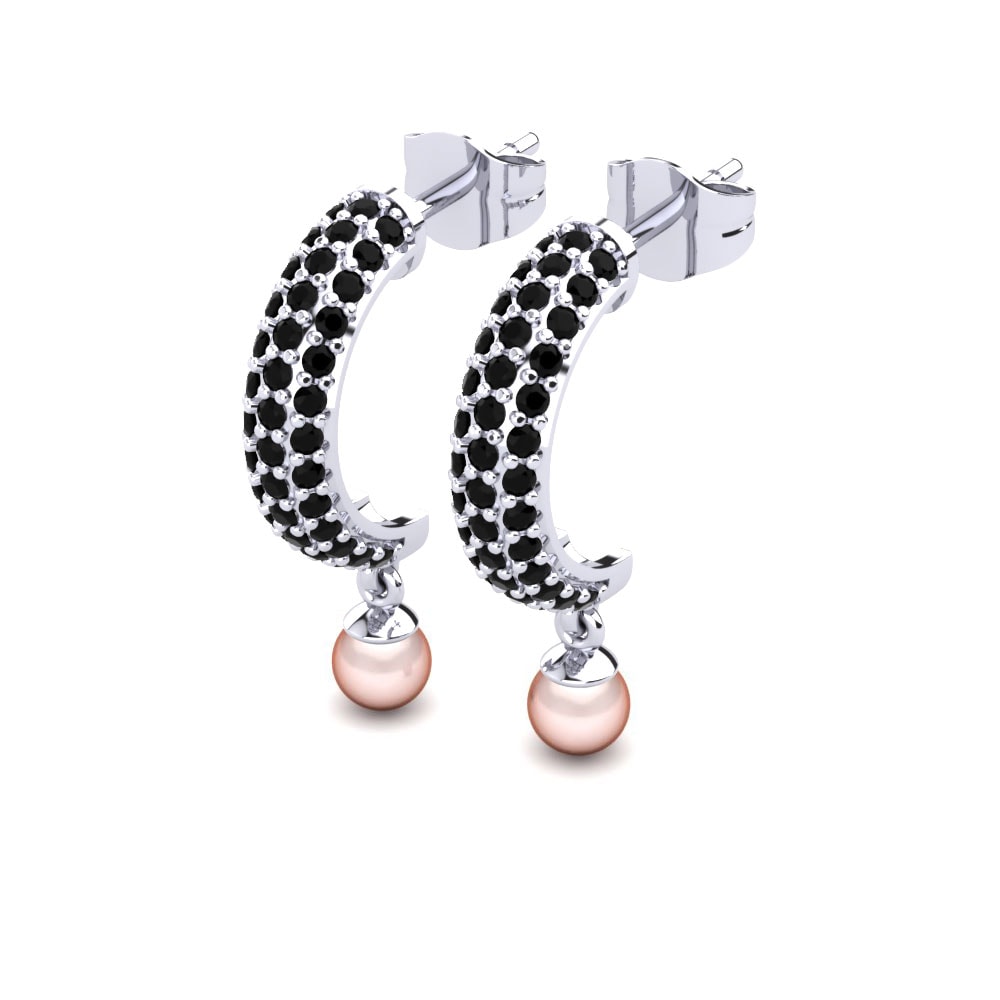 950 Palladium Black Sapphire Earring Avery Ø4 mm