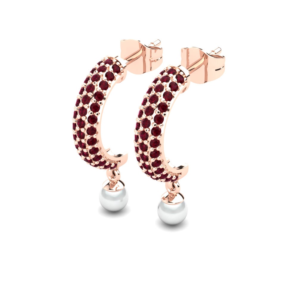 Circonita Roja Pendiente de mujer Avery Ø4 mm