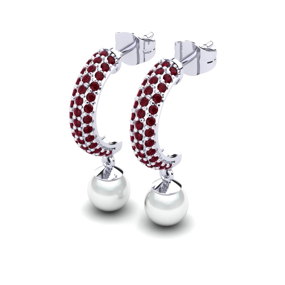 Circonita Roja Pendiente de mujer Avery Ø6 mm