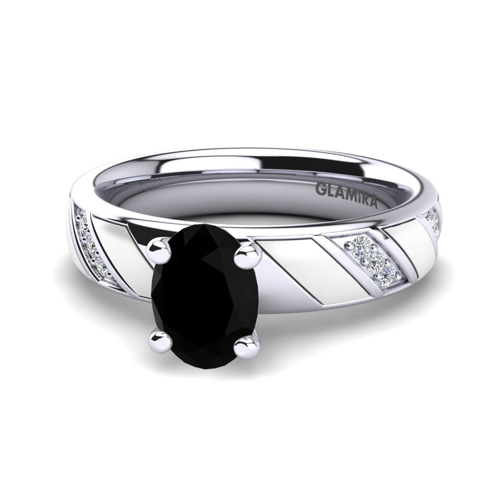 18k Oro Blanco Anillo de compromiso Libera