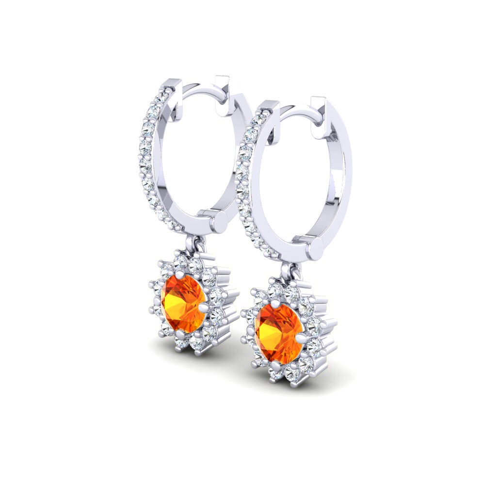 Platine 950 Citrine Boucle d'oreille femme Lucille