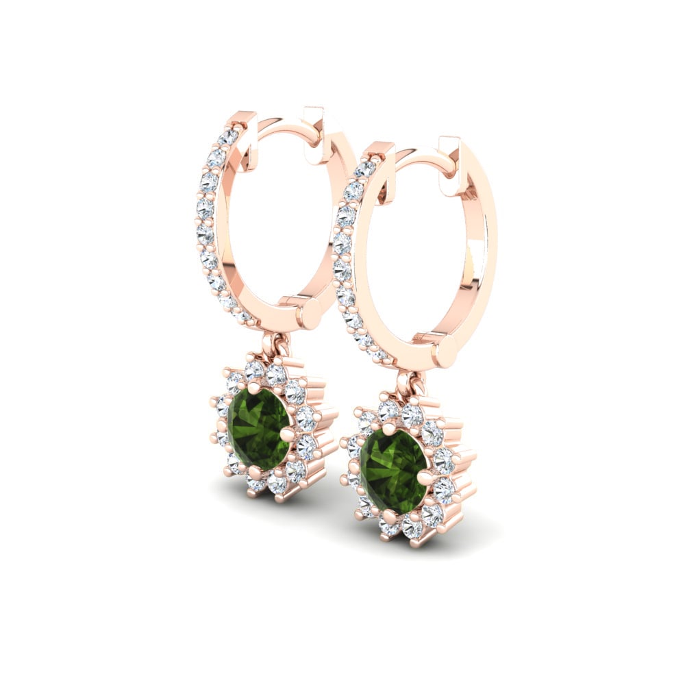 18ct Rose Gold Green Tourmaline Women's Earring Lucille