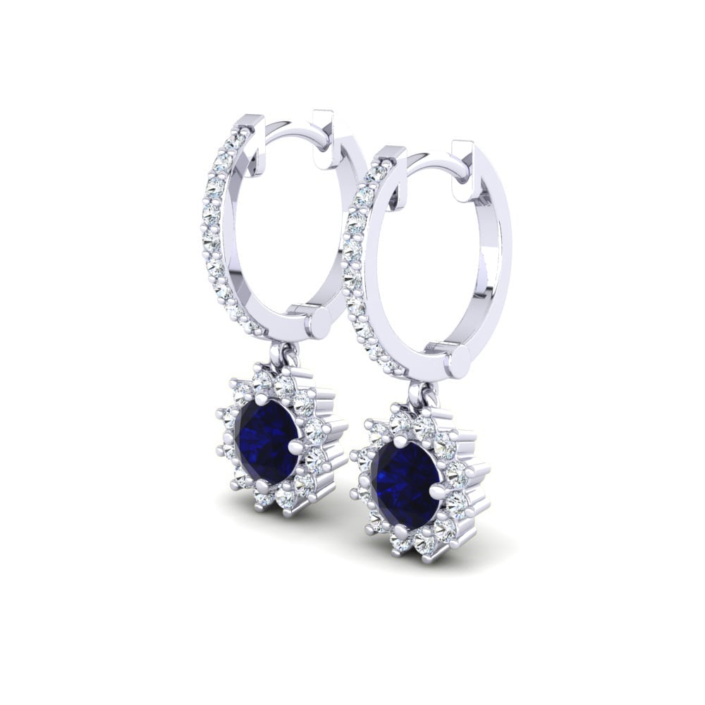 18ct White Gold Sapphire Women's Earring Lucille
