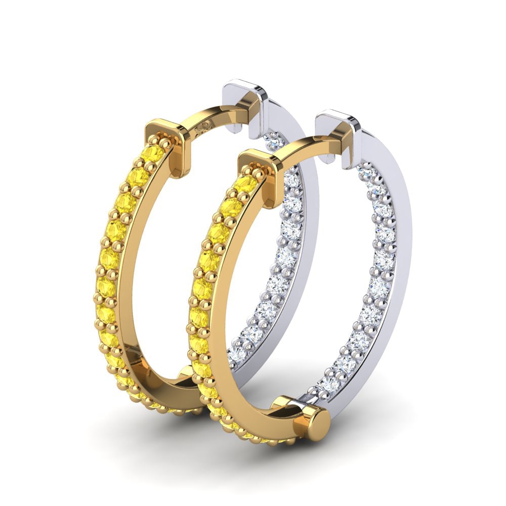 14ct White / Yellow Gold Yellow Sapphire Women's Earring Ainsley