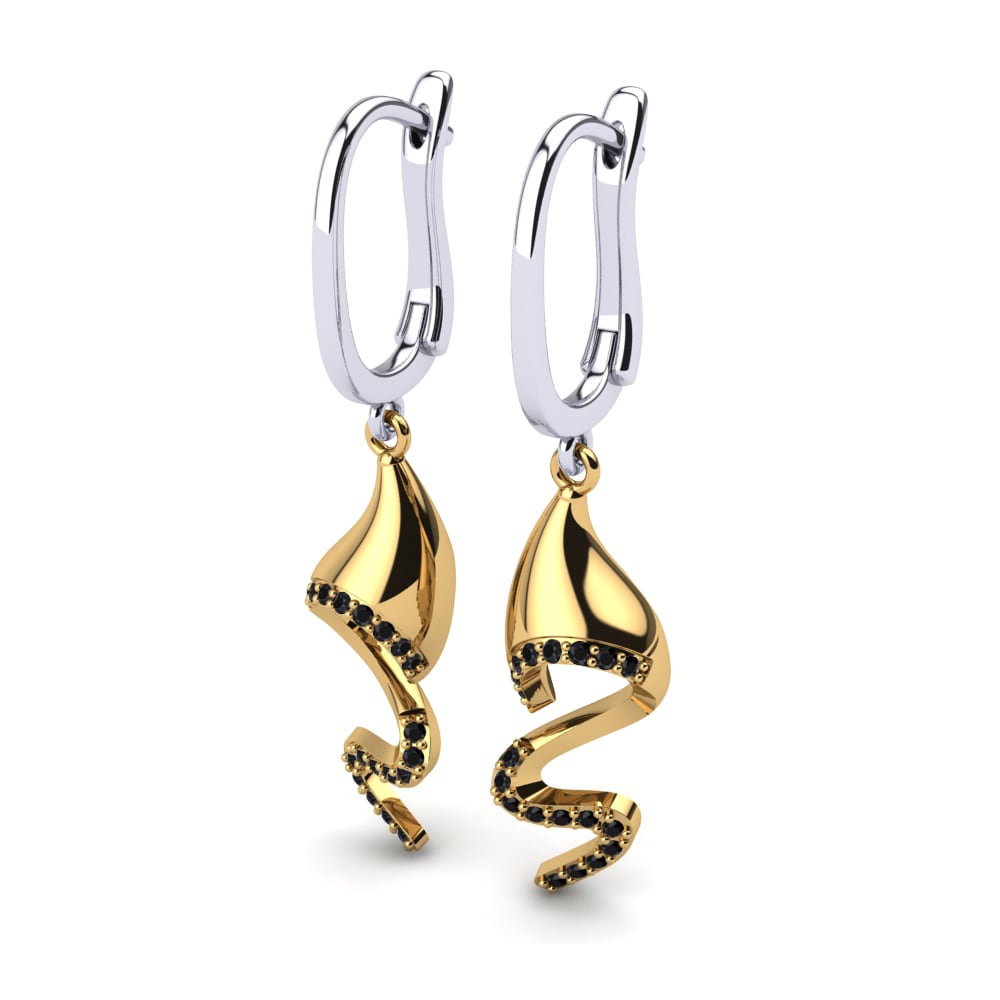 14ct Yellow / White Gold Black Diamond Women's Earring Kaylee