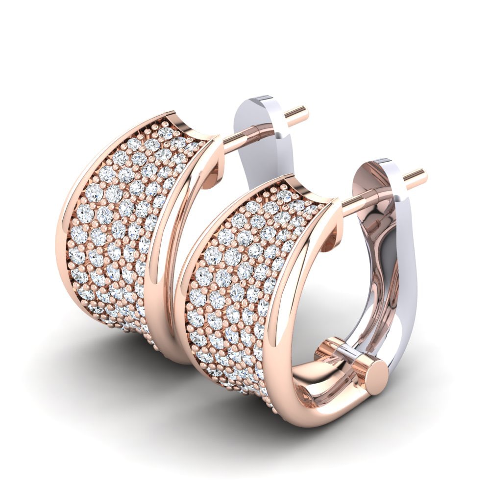 18ct White & Rose Gold Women's Earring Taylor