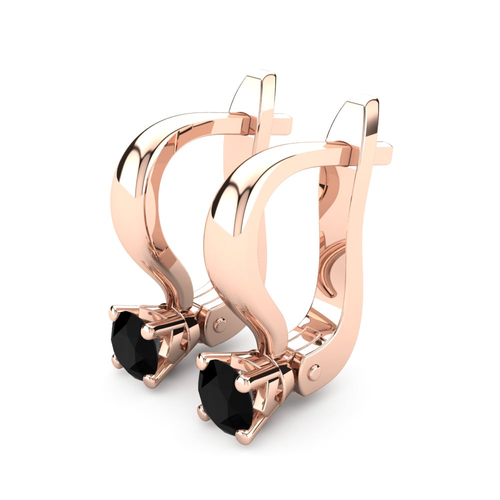 9k Oro Rosa Zafiro negro Pendiente de mujer Peyton