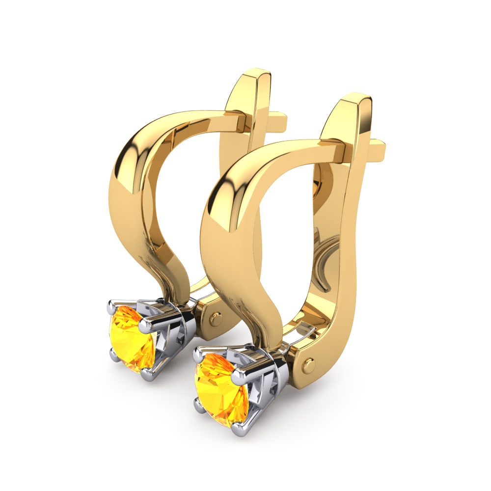 14ct Yellow & White Gold Citrine Women's Earring Peyton