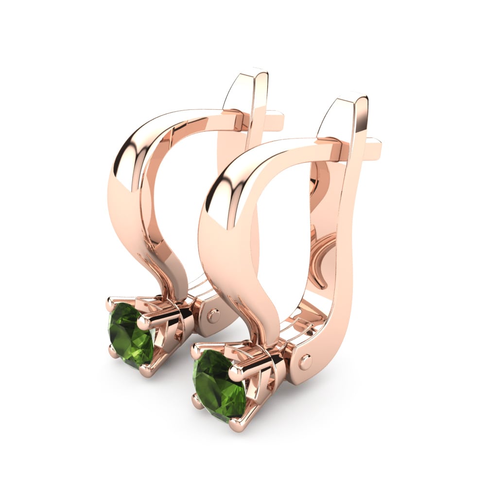 14ct Rose Gold Green Tourmaline Women's Earring Peyton