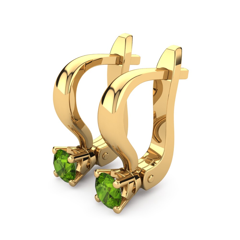 14k Oro Amarillo Peridoto Pendiente de mujer Peyton