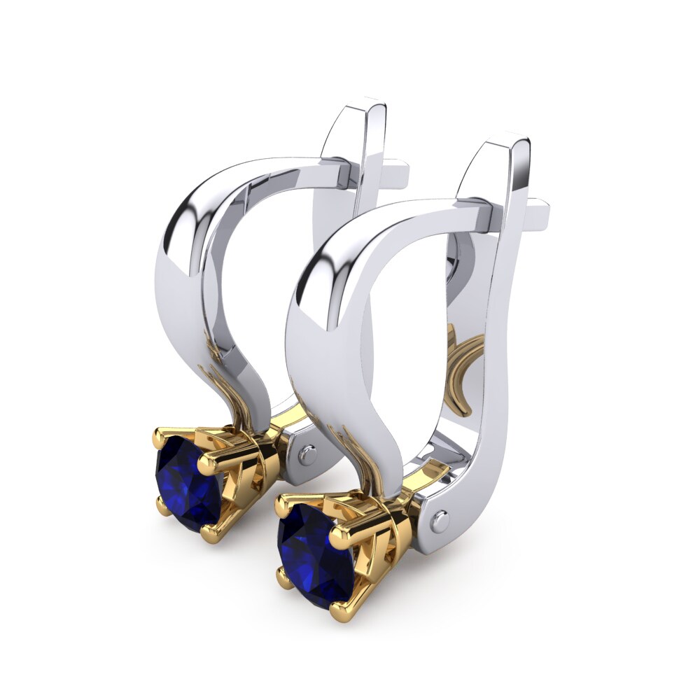 14k Oro Blanco & Amarillo Zafiro Pendiente de mujer Peyton
