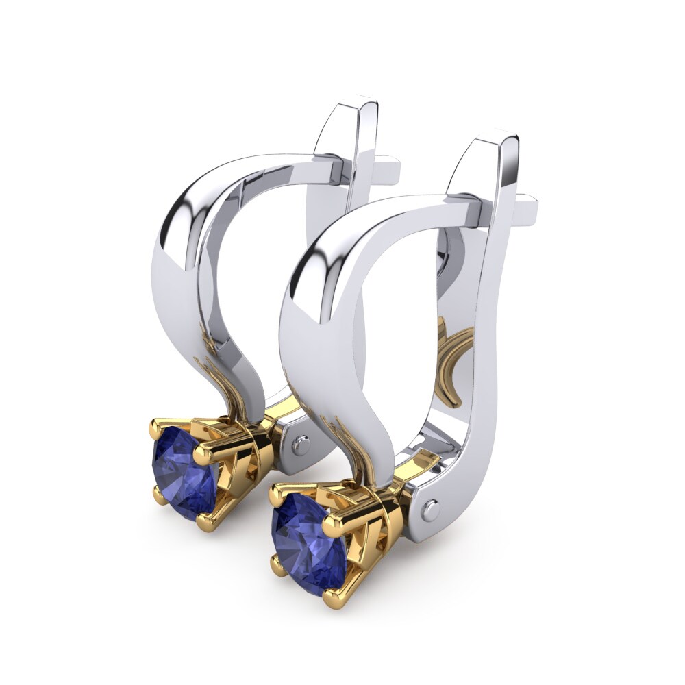 9k Oro Blanco & Amarillo Tanzanita Pendiente de mujer Peyton