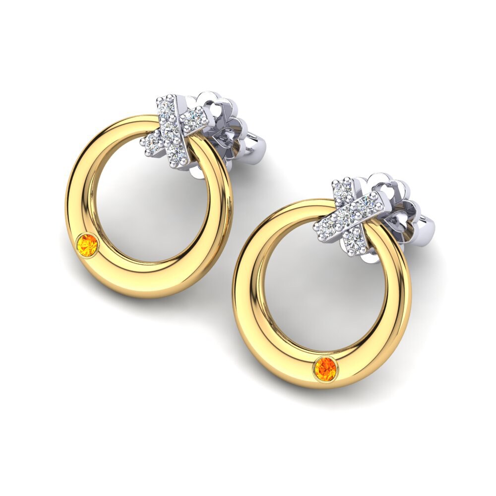 14ct Yellow & White Gold Citrine Women's Earring Andrea