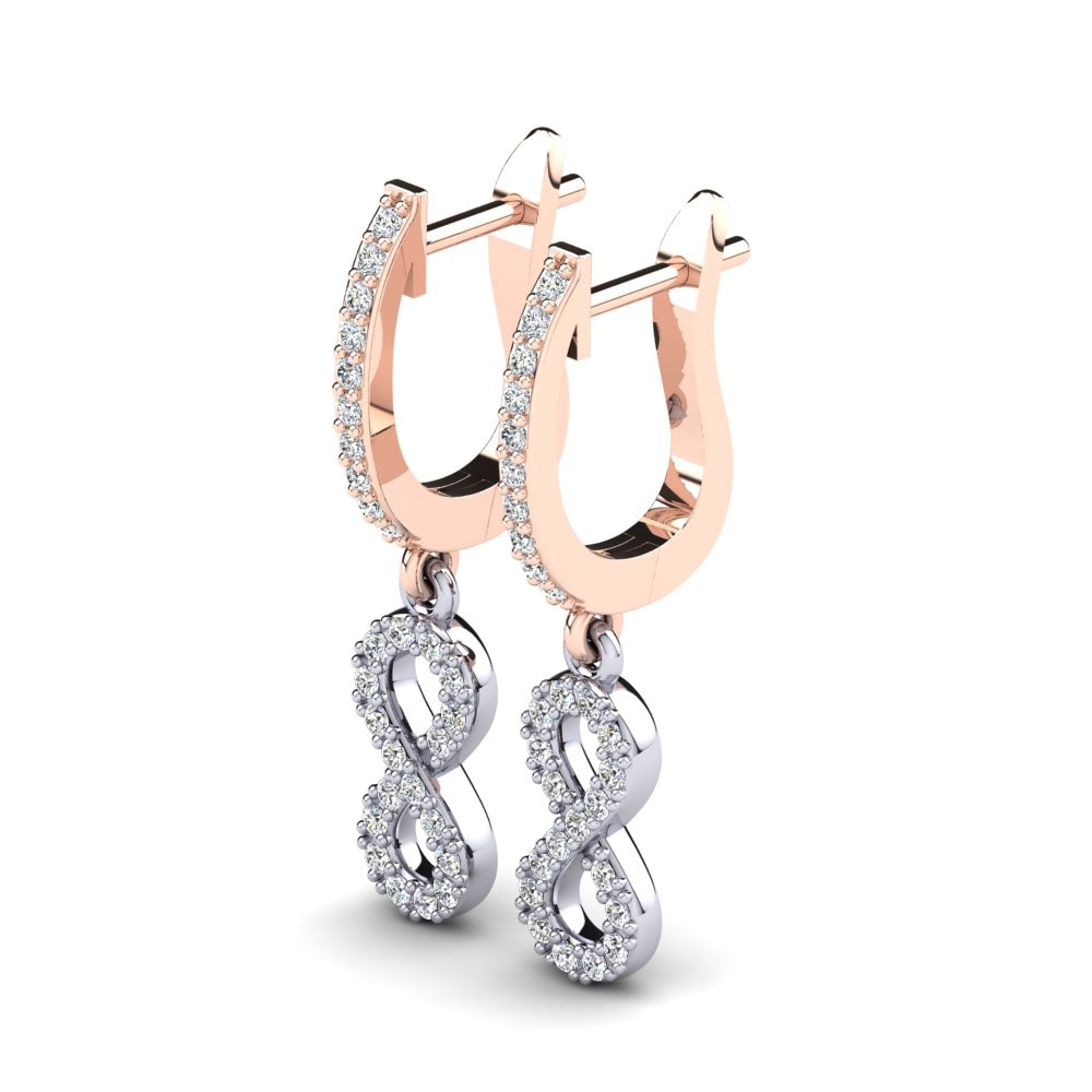 18k Oro Rosa & Blanco Pendiente de mujer Paige