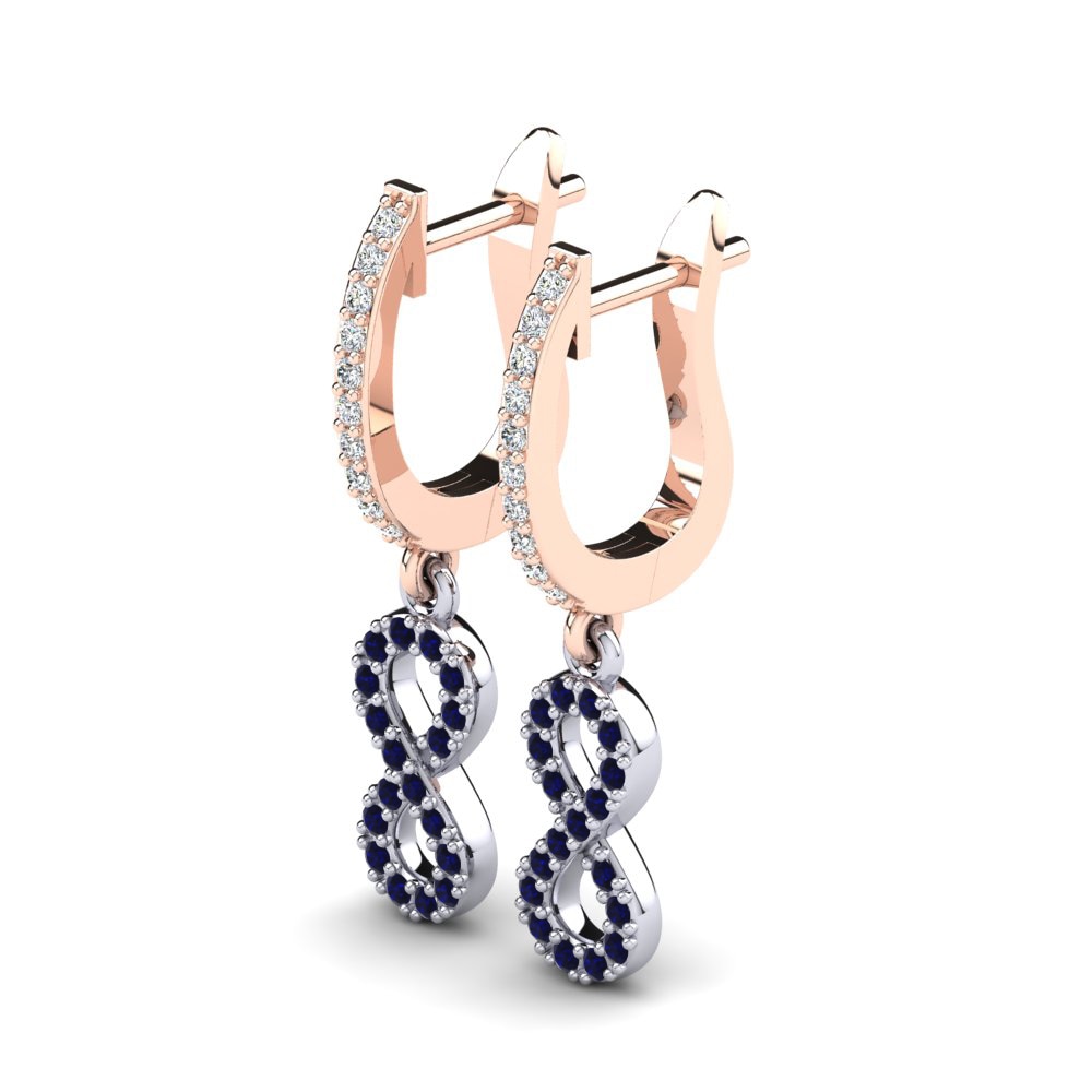 9k Oro Rosa & Blanco Zafiro Pendiente de mujer Paige