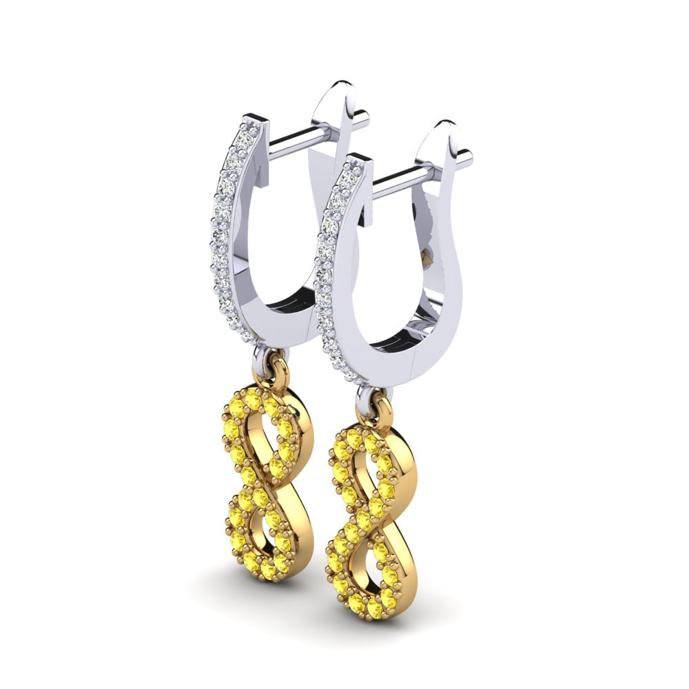 14ct White / Yellow Gold Yellow Sapphire Women's Earring Paige