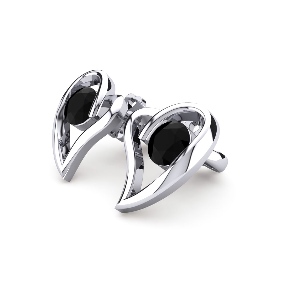 Oro Bianco 750 Diamante Nero Orecchino da donna Melinda