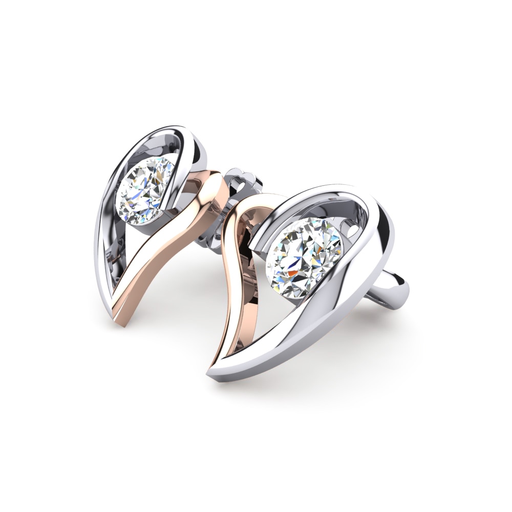 18ct White & Rose Gold Diamond Women's Earring Melinda