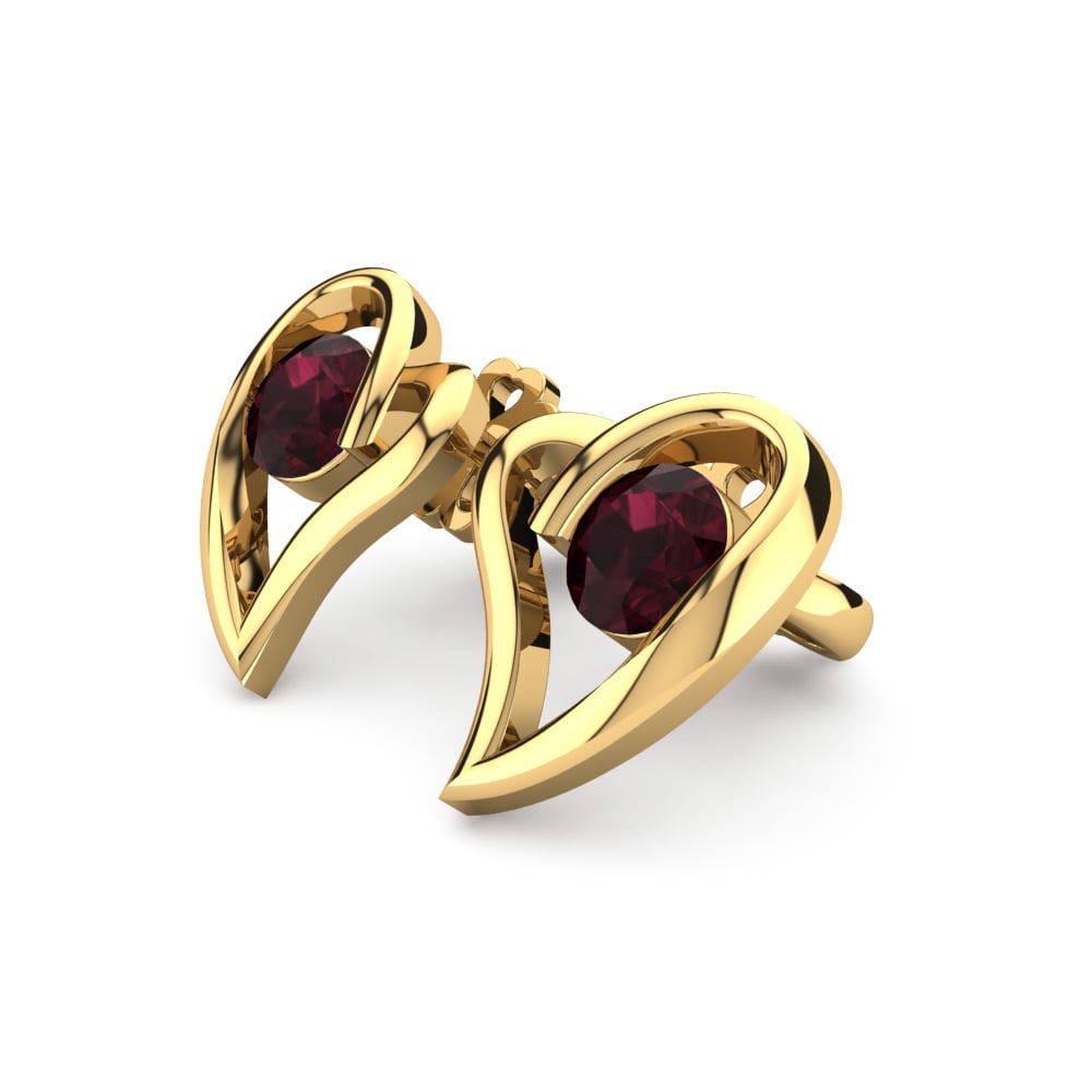 18k Oro Amarillo Granate Pendiente de mujer Melinda