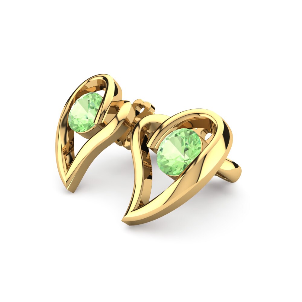14ct Yellow Gold Green Amethyst Women's Earring Melinda