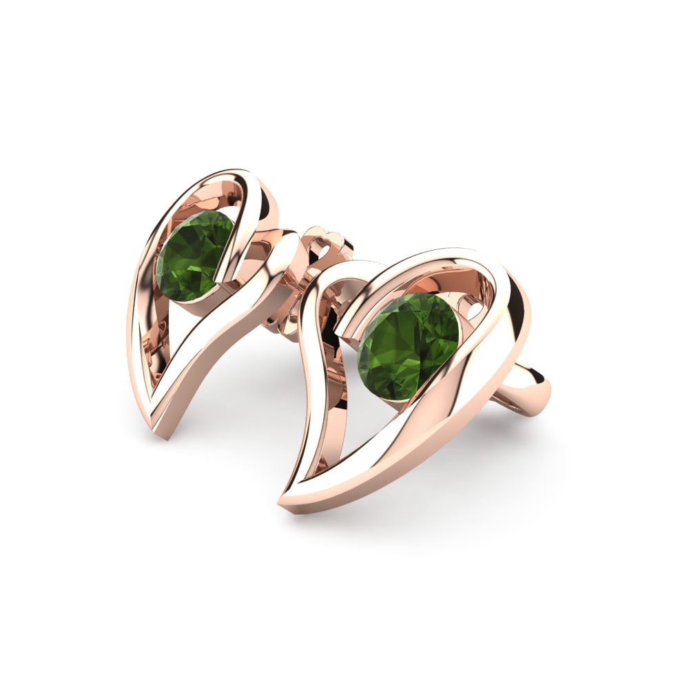 14ct Rose Gold Green Tourmaline Women's Earring Melinda