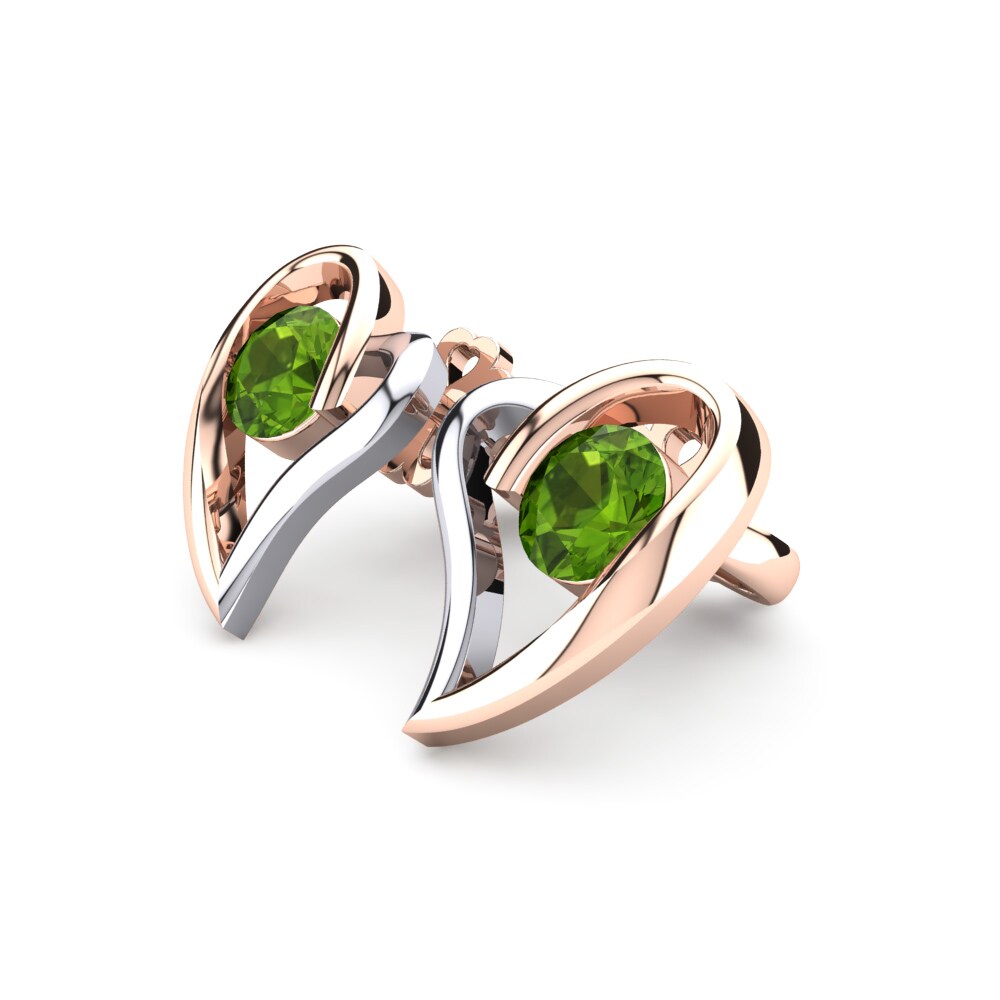 14k Oro Rosa & Blanco Peridoto Pendiente de mujer Melinda