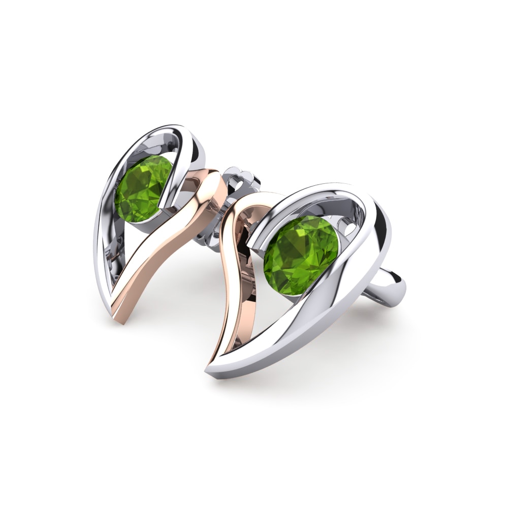 14k Oro Blanco & Rosa Peridoto Pendiente de mujer Melinda