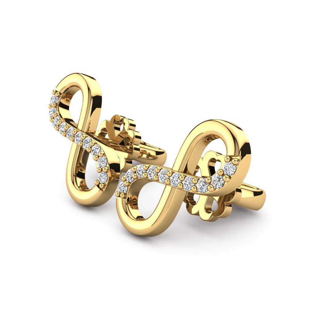 14K Geel Goud Diamant Dames Oorbellen Adalina