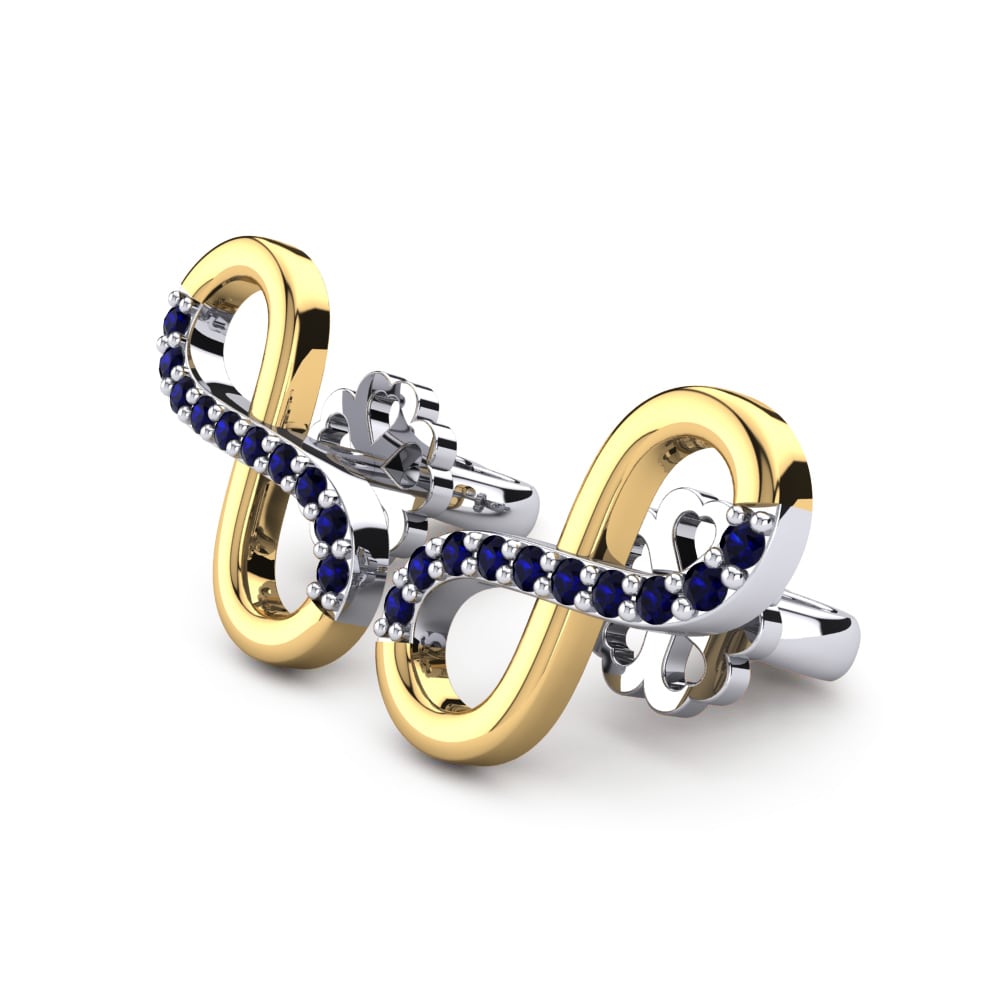 14k Oro Blanco & Amarillo Zafiro Pendiente de mujer Adalina